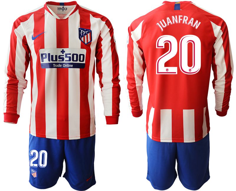 Men 2019-2020 club Atletico Madrid home long sleeves #20 red Soccer Jerseys